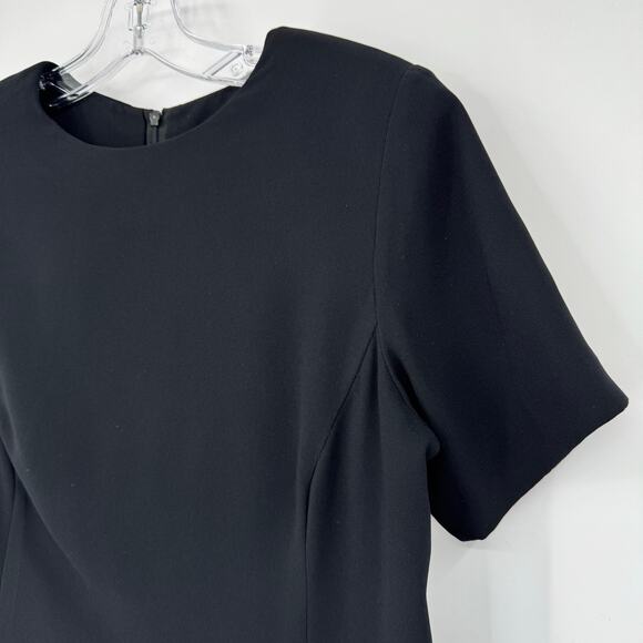 Vintage 90s ALGO Switzerland Womens Black 100% Silk Sheath Dress EU 42/US 14 - Picture 6 of 16